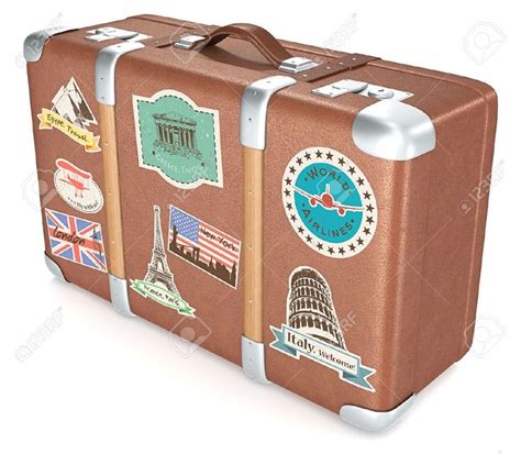 Vintage Suitcase. Leather suitcase with retro travel stickers. | Vintage suitcase, Suitcase ...