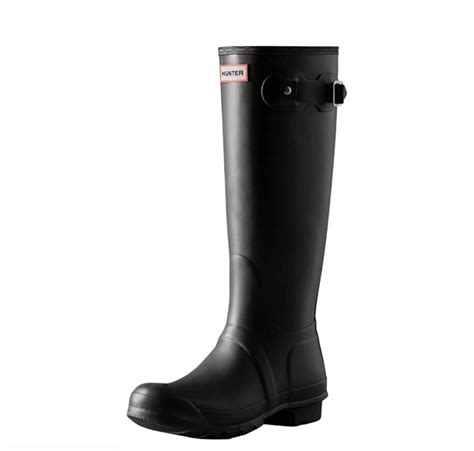 HUNTER Original Tall Glossy Black Rain Boots Size M8/… - Gem