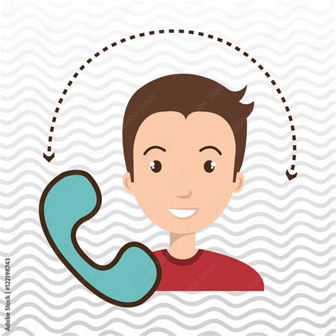 man telephone call retro vector illustration eps 10 Stock Vector ...