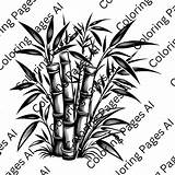A Black And White coloring Page Of Simple Bamboo Shoots  Coloring sketch template