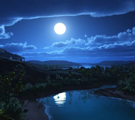 reflection of moon | Night sky wallpaper, Good night moon, Night skies
