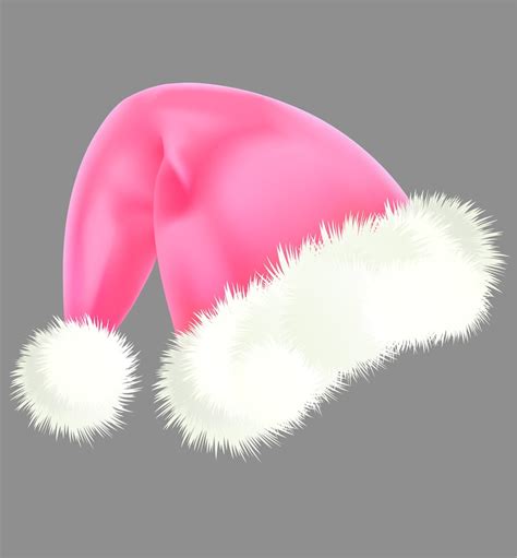 Christmas Clipart With Pink Santa Cap PNG Vector Santa Hat - Etsy