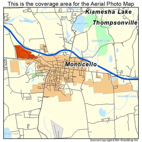 Aerial Photography Map of Monticello, NY New York