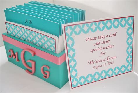 Wedding Guest Book Box Set w/Monogram - Turquoise, Coral & White | Wedding guest book, Wedding ...