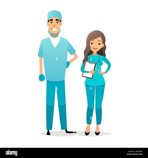 Doctor and nurse team. Cartoon medical staff. Medical team concept ...