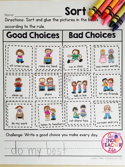 Good And Bad Choices Activity