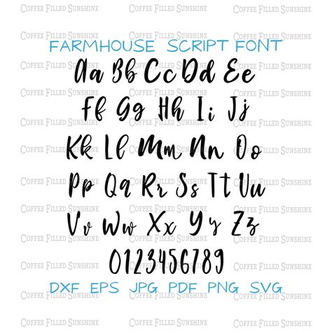 FARMHOUSE FONT SVG Digital Cut Print File Alphabet clipart | Etsy