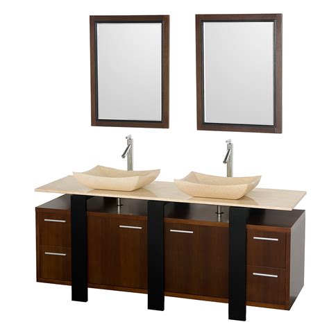 Greenwich 72" Double Bathroom Vanity - Walnut | Free Shipping - Modern ...