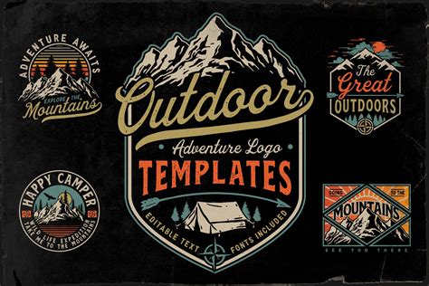 Outdoor Adventure Logo Templates | Poster Templates ~ Creative Market