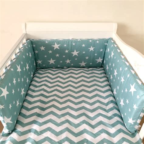 1PC 100% Cotton Baby Crib Bumpers Bedding Detachable Bumper Barrier Guardrail Bed Ventilation ...