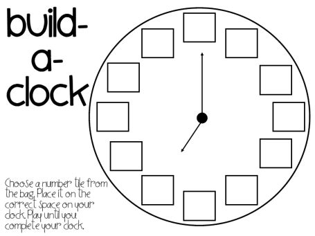 Build-a-clock games for teaching preschoolers about telling time ...