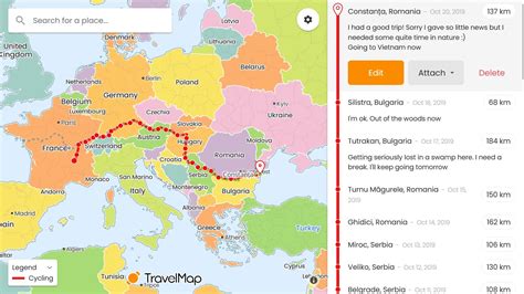 Trace your travel itinerary on an interactive map - TravelMap