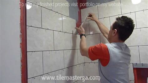 Part "3" Shower wall Tile installation DIY - How to Install shower surround tiles - YouTube