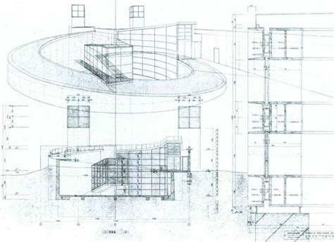 Tadao Ando, Forest of Tombs Museum, table of working drawings ...