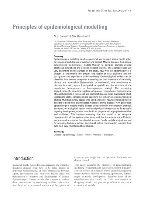 (PDF) Principles of epidemiological modelling