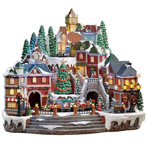 14.5 Inch (37 cm) Animated LED Winter Village Scene with ...