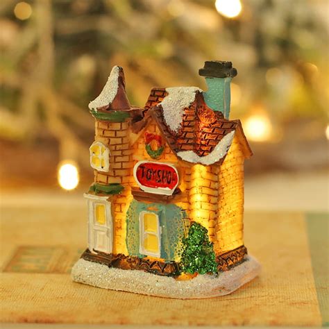 Mini Christmas Village- LED Lighted Christmas Village Houses with ...