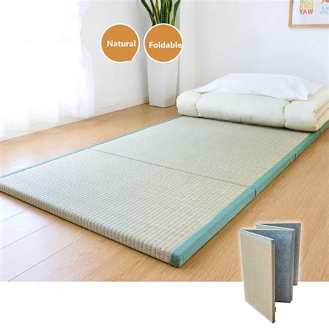 Folding Japanese Traditional Tatami Mattress Mat Rectangle Large Foldable Floor Straw Mat For ...