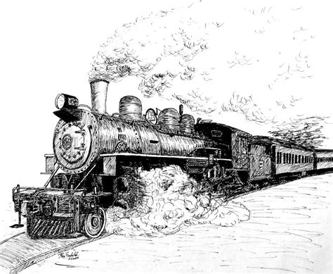 Steam Train #40 Drawing by Ron Enderland - Pixels