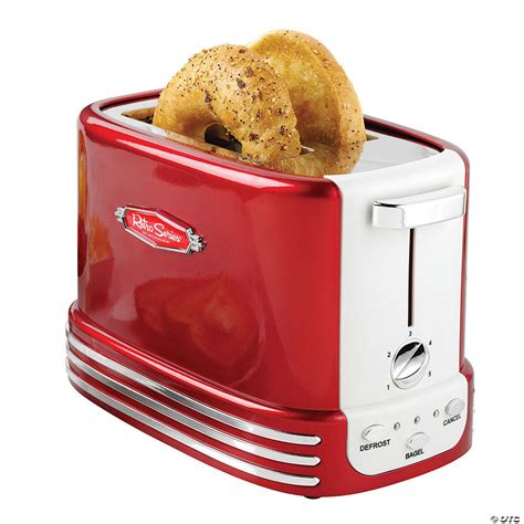 Nostalgia Retro 2-Slice Bagel Toaster, Red