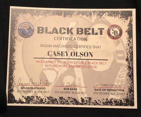 Black Belt Certificate