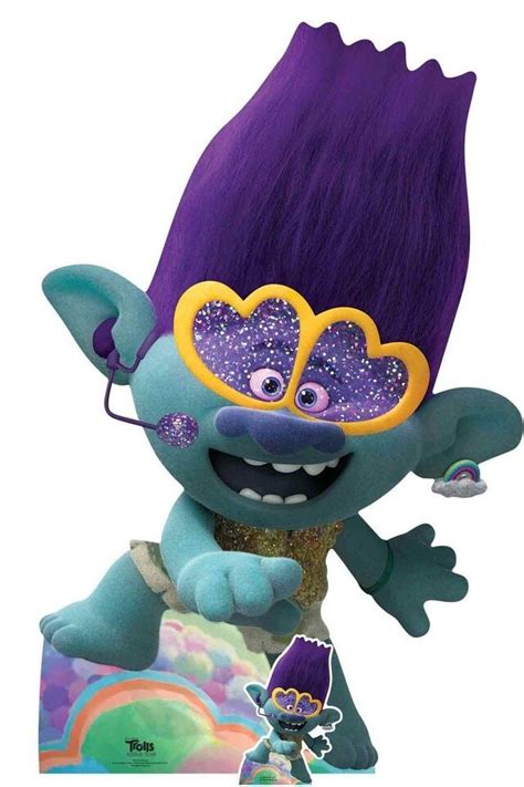 Branch Singing Official Trolls World Tour Lifesize Cardboard Cutout | Cardboard cutout ...