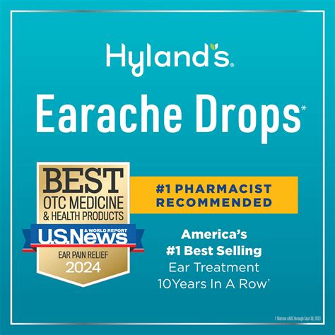 Hyland's Earache Drops, Natural Relief of Earaches & Clogging from Swimmer’s Ear, Colds ...