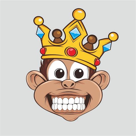 Premium Vector | Monkey king cute with crown