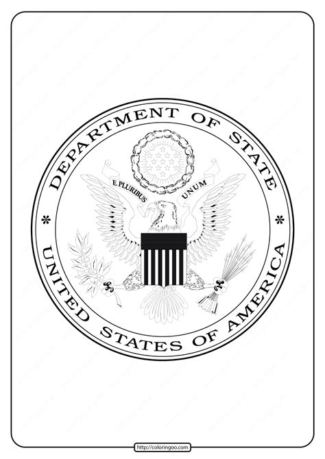 United States of America Department of State Coloring