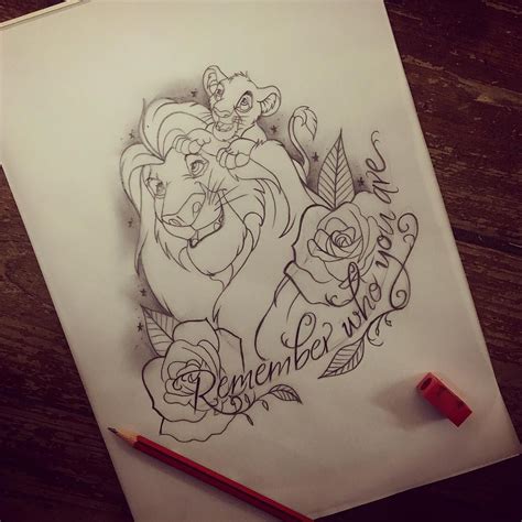 "Remember who you are" lion king tattoo design! Available! PM for details… Trendy Tattoos, Cute ...