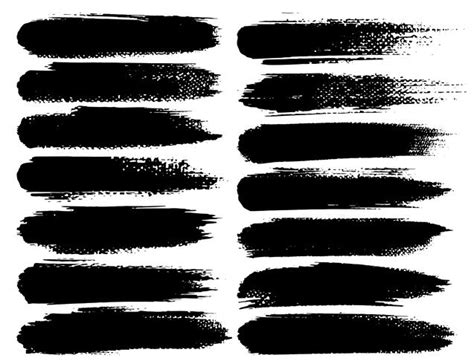 Set of brush strokes, Black ink grunge brush strokes. Vector ...