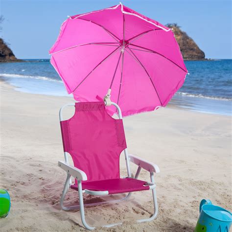 Kids Pink Beach Chair & Umbrella | from hayneedle.com | Beach chair umbrella, Kids beach chair ...