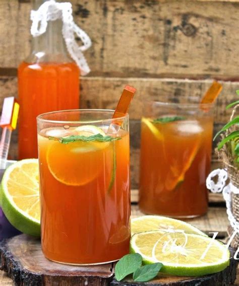 Orange Iced Tea with Mint and Lime Summer Iced Tea Recipes, Iced Tea ...