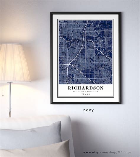 Richardson Texas Map Richardson TX Map Richardson City Map | Etsy