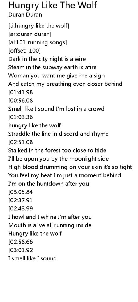 Hungry Like The Wolf Lyrics - Follow Lyrics