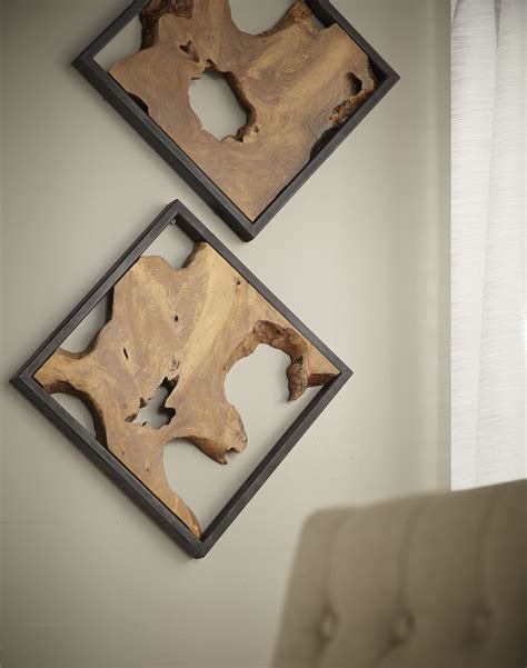 Framed Slice Wall Tile, Teak Wood, Black Frame | Wood crafts, Wood ...