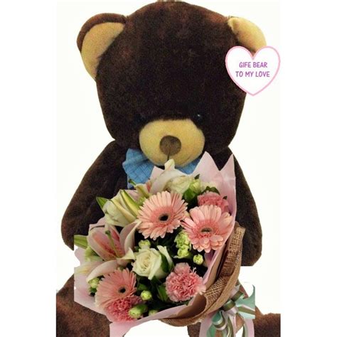 GET WELL GIFT FLOWERS WITH TEDDY BEAR 28 - Giftpattaya.com