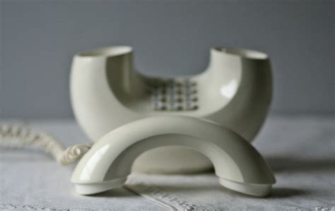 vintage push button phone white