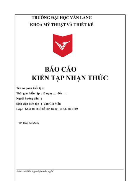 Bao cao kien tap nhan thuc nghe - ####### TRƯỜNG ĐẠI HỌC VĂN LANG ...