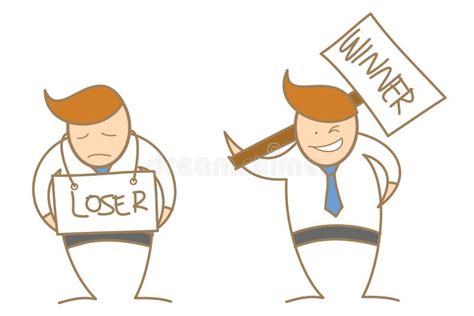 Cartoon Character Winner Loser Royalty Free Stock Photos - Image: 28126208