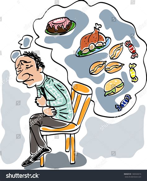 The Man Who Ate Too Much Stock Vector Illustration 140544415 : Shutterstock