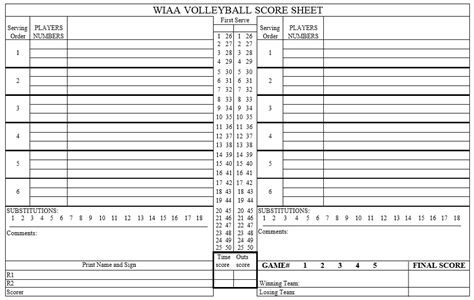 14 Free Sample Volleyball Score Sheet Templates - Printable Samples