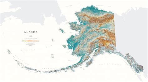 the alaska map is shown in brown and green