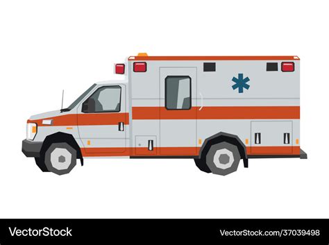 Nursery ambulance car drawing Royalty Free Vector Image