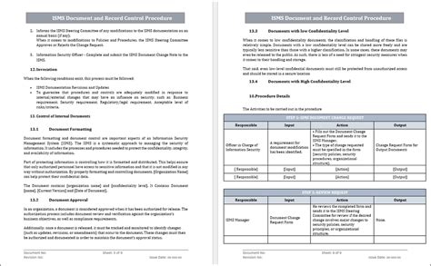 ISO 27001 Document and Record Control Procedure Template – ISO ...