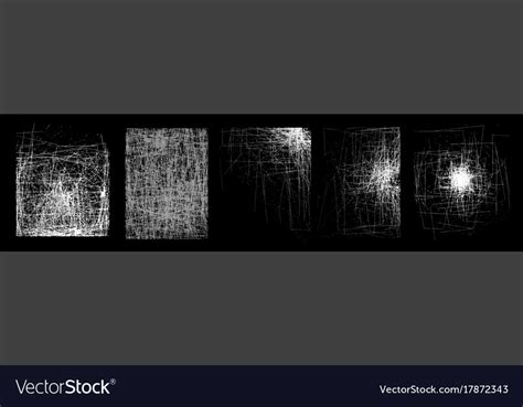 A set of textures white scratches on black Vector Image