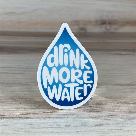 Drink More Water Sticker, Hydration Reminder Sticker, Waterproof Vinyl Stickers for Hydroflask ...