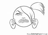 Angry Girl Printable Coloring Pages Smiles sketch template