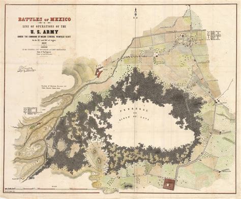 Mexican American War Map - Winfield Scott 1847 : nwcartographic.com ...