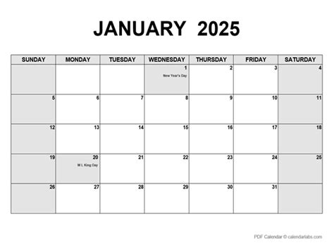 2025 Monthly Calendar PDF - Free Printable Templates